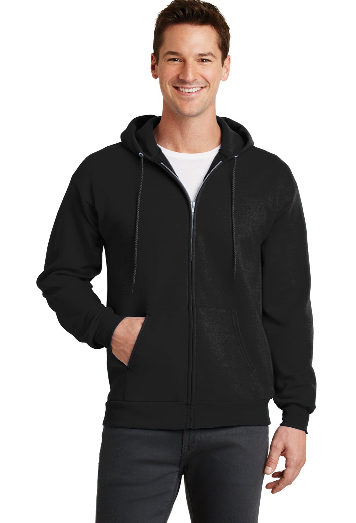Core Fleece Full-Zip Hooded Sweatshirt with Red River Flood Rugby Logo