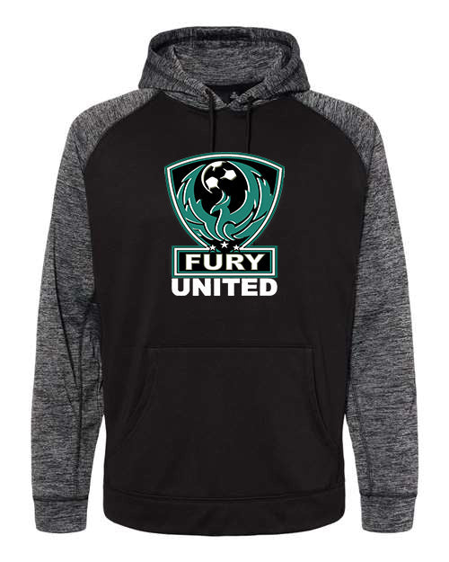 Heather Hoodie Fleece Sweatshirt With Fury United logo HEY MAMA GRAPHICS