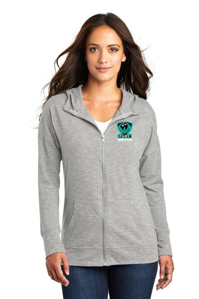 Women’s Full Zip Hoodie With Fury United Shield Logo
