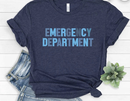 Emergency Department T-Shirt/Long Sleeve Blue Image HEY MAMA GRAPHICS