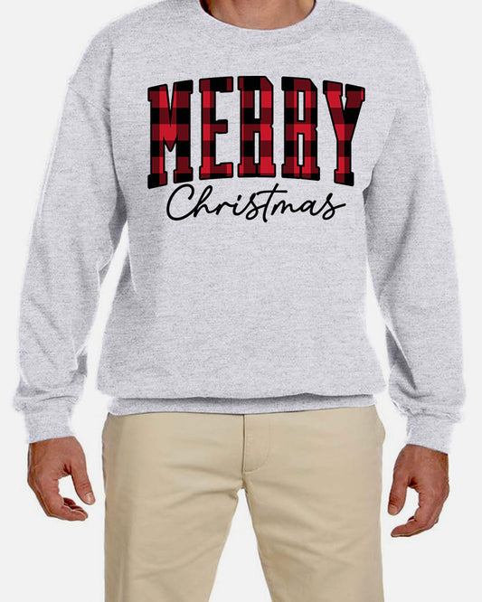 Merry Christmas Buffalo Plaid Holiday Sweatshirt