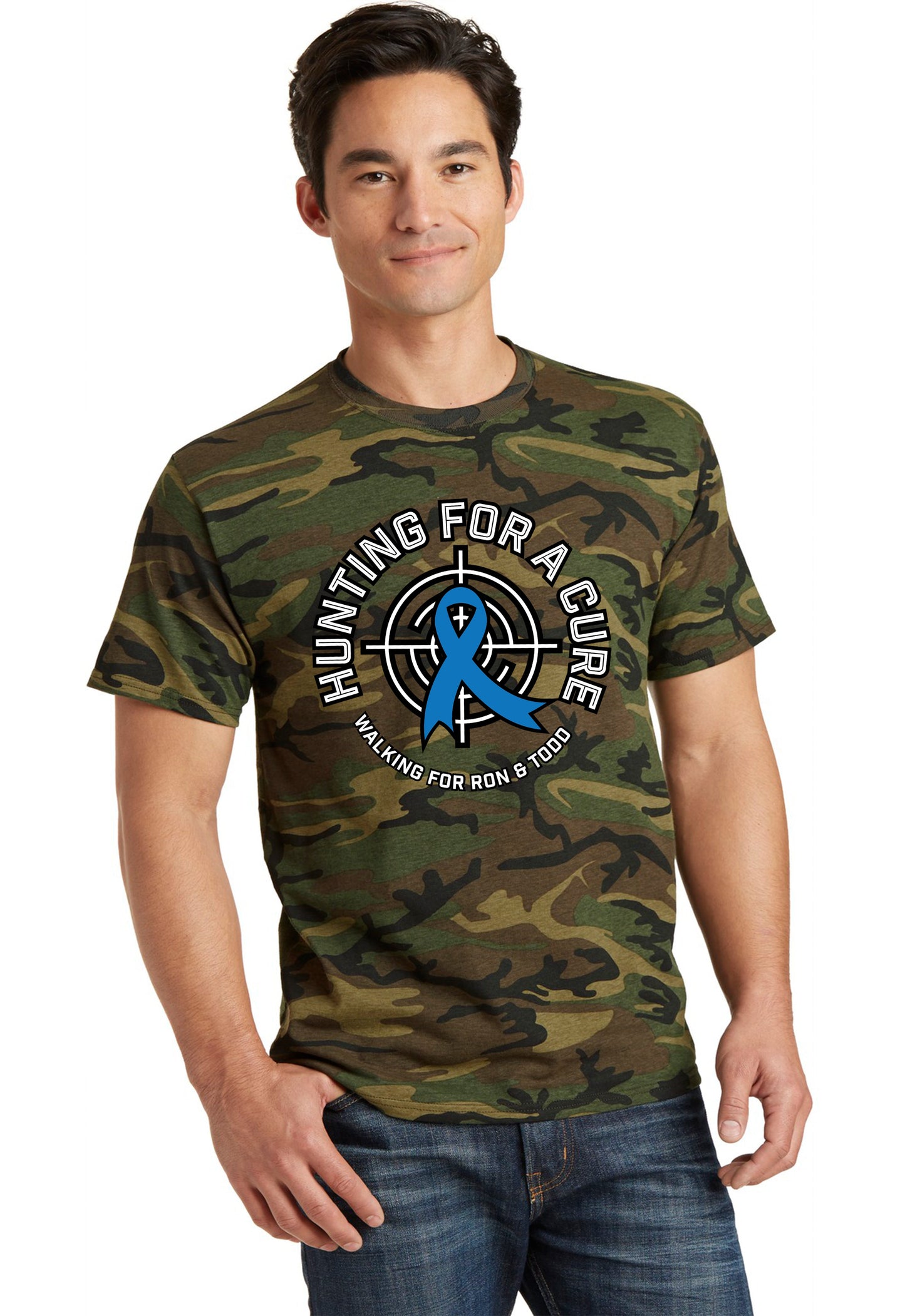 Short Sleeve Camo Tee with ALS walk logo HEY MAMA GRAPHICS