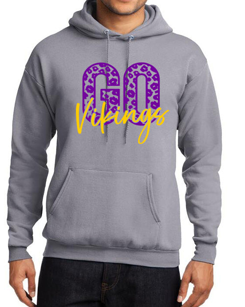 GO Vikings Football with leopard print