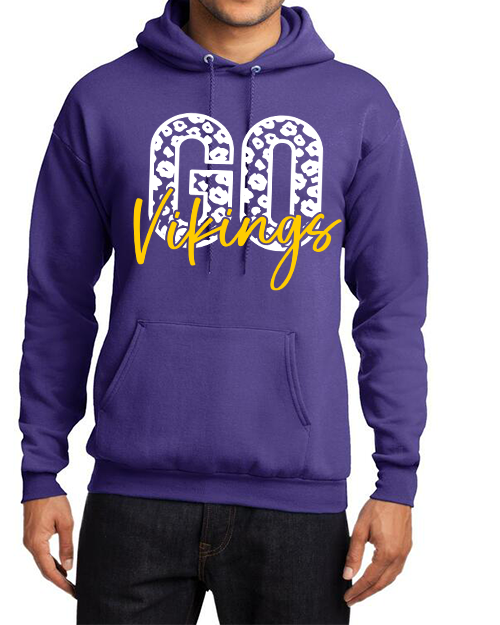 GO Vikings Football with leopard print