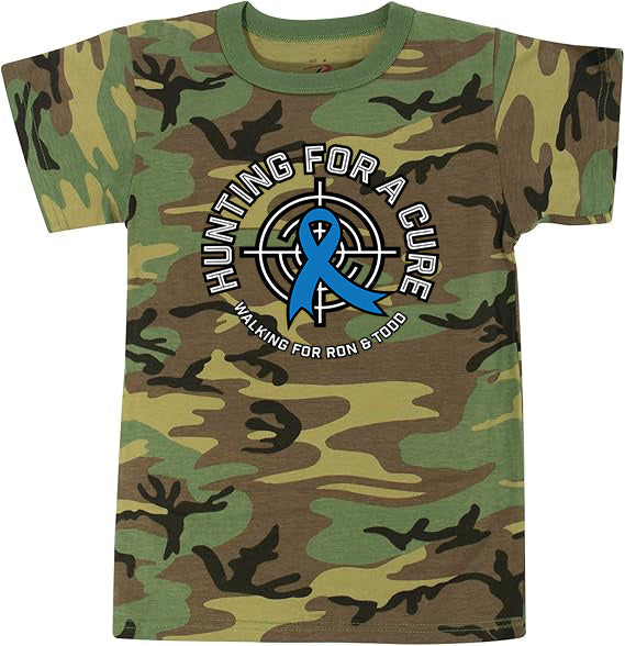Youth Short Sleeve Camo Tee with ALS walk logo HEY MAMA GRAPHICS