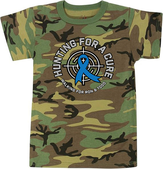 Youth Short Sleeve Camo Tee with ALS walk logo HEY MAMA GRAPHICS