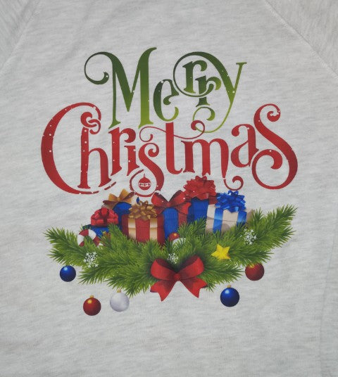 Merry Christmas Bella Canvas Raglan holiday Sweatshirt